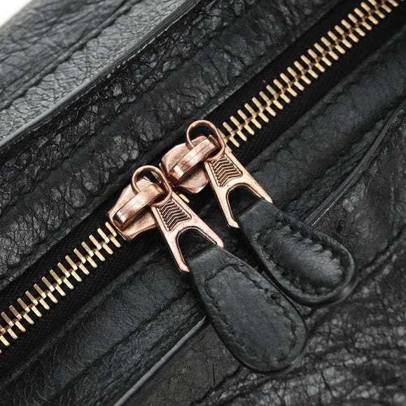 BALENCIAGA The Giant City Bag Leer 2way Zwart Goud 281770 Auth yk20502SAM