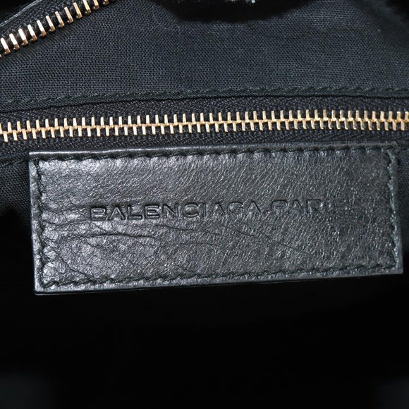 BALENCIAGA The Giant City Bag Leer 2way Zwart Goud 281770 Auth yk20502SAM