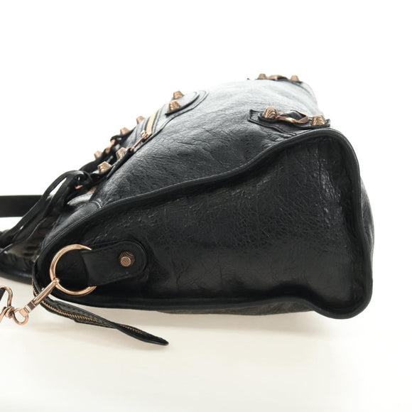 BALENCIAGA The Giant City Bag Leer 2way Zwart Goud 281770 Auth yk20502SAM