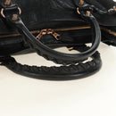 BALENCIAGA The Giant City Bag Leer 2way Zwart Goud 281770 Auth yk20502SAM-7