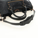 BALENCIAGA The Giant City Bag Leer 2way Zwart Goud 281770 Auth yk20502SAM-8