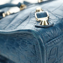 BALENCIAGA Classic Mini City Bag Embossed leather Blue 300295 Auth yk20503SAM-13