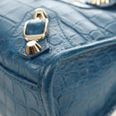 BALENCIAGA Classic Mini City Bag Embossed leather Blue 300295 Auth yk20503SAM-14