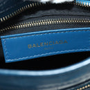 BALENCIAGA Classic Mini City Bag Embossed leather Blue 300295 Auth yk20503SAM-22