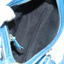 BALENCIAGA Classic Mini City Bag Embossed leather Blue 300295 Auth yk20503SAM-23