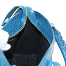 BALENCIAGA Classic Mini City Bag Embossed leather Blue 300295 Auth yk20503SAM-24