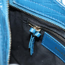BALENCIAGA Classic Mini City Bag Embossed leather Blue 300295 Auth yk20503SAM-26
