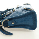BALENCIAGA Classic Mini City Bag Embossed leather Blue 300295 Auth yk20503SAM-4