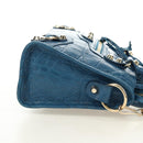 BALENCIAGA Classic Mini City Bag Embossed leather Blue 300295 Auth yk20503SAM-5