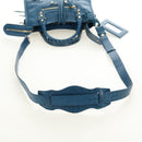 BALENCIAGA Classic Mini City Bag Embossed leather Blue 300295 Auth yk20503SAM-9
