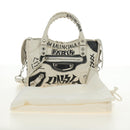 BALENCIAGA Graffiti Classic Mini City Leather 2way White 300295 Auth yk20504SAM-12