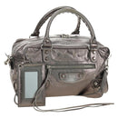 BALENCIAGA The Box Hand Bag Leather 2way Silver 145694 Auth yk20505SAM-1