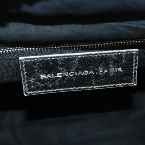 BALENCIAGA The Box Hand Bag Leather 2way Silver 145694 Auth yk20505SAM