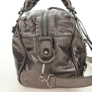 BALENCIAGA The Box Hand Bag Leather 2way Silver 145694 Auth yk20505SAM-5