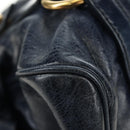 Miu Miu Hand Bag Leather 2way Navy Gold Auth yk20506SAM-16