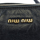 Miu Miu Hand Bag Leather 2way Navy Gold Auth yk20506SAM-20