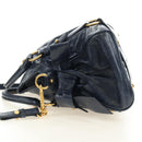 Miu Miu Hand Bag Leather 2way Navy Gold Auth yk20506SAM-3