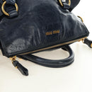 Miu Miu Hand Bag Leather 2way Navy Gold Auth yk20506SAM-6