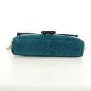 FENDI Mamma Baguette Hand Bag Suede 2way Blue Gold Auth yk20507SAM-14
