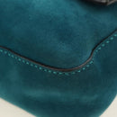 FENDI Mamma Baguette Hand Bag Suede 2way Blue Gold Auth yk20507SAM-16