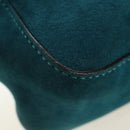 FENDI Mamma Baguette Hand Bag Suede 2way Blue Gold Auth yk20507SAM-17