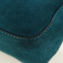 FENDI Mamma Baguette Hand Bag Suede 2way Blue Gold Auth yk20507SAM-18