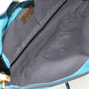 FENDI Mamma Baguette Hand Bag Suede 2way Blue Gold Auth yk20507SAM-23
