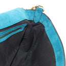 FENDI Mamma Baguette Hand Bag Suede 2way Blue Gold Auth yk20507SAM-24
