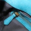 FENDI Mamma Baguette Hand Bag Suede 2way Blue Gold Auth yk20507SAM-26