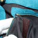 FENDI Mamma Baguette Hand Bag Suede 2way Blue Gold Auth yk20507SAM-28