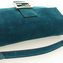 FENDI Mamma Baguette Hand Bag Suede 2way Blue Gold Auth yk20507SAM-6