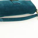 FENDI Mamma Baguette Hand Bag Suede 2way Blue Gold Auth yk20507SAM-7
