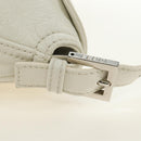 FENDI Mamma Baguette Shoulder Bag Leather White Silver Auth yk20508SAM-15