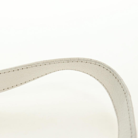 FENDI Mamma Baguette Shoulder Bag Leather White Silver Auth yk20508SAM