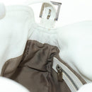 FENDI Mamma Baguette Shoulder Bag Leather White Silver Auth yk20508SAM-24