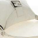 FENDI Mamma Baguette Shoulder Bag Leather White Silver Auth yk20508SAM-14