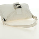 FENDI Mamma Baguette Shoulder Bag Leather White Silver Auth yk20508SAM-6