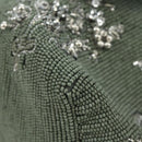 FENDI Mamma Baguette Shoulder Bag Beads 2way Green Silver Auth yk20510SM-17