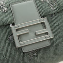 FENDI Mamma Baguette Shoulder Bag Beads 2way Green Silver Auth yk20510SM-23