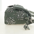 FENDI Mamma Baguette Shoulder Bag Beads 2way Green Silver Auth yk20510SM-4