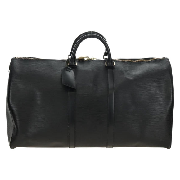 LOUIS VUITTON Epi Keepall 55 Boston Bag Noir Black M42952 LV Auth yk20511SAV