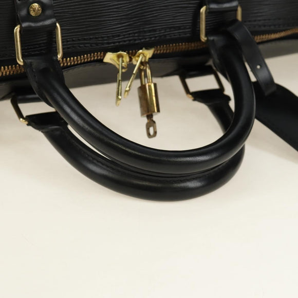 LOUIS VUITTON Epi Keepall 55 Boston Bag Noir Black M42952 LV Auth yk20511SAV