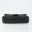 FENDI baguette Chain Shoulder Bag Leather Black Gold Auth yk20513SAV-5