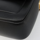 FENDI baguette Chain Shoulder Bag Leather Black Gold Auth yk20513SAV-15