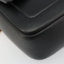 FENDI baguette Chain Shoulder Bag Leather Black Gold Auth yk20513SAV-16
