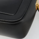 FENDI baguette Chain Shoulder Bag Leather Black Gold Auth yk20513SAV-17