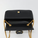 FENDI baguette Chain Shoulder Bag Leather Black Gold Auth yk20513SAV-20