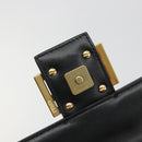 FENDI baguette Chain Shoulder Bag Leather Black Gold Auth yk20513SAV-9