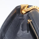 FENDI baguette Chain Shoulder Bag Leather Black Gold Auth yk20513SAV-23