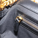 FENDI baguette Chain Shoulder Bag Leather Black Gold Auth yk20513SAV-24